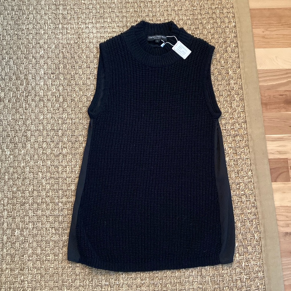 Brand New Central Park West New York black Hampton Sweater Tank size Large